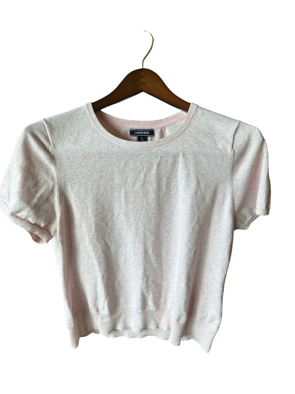 Lands' End Pale Pink Short Sleeve Crewneck Tee